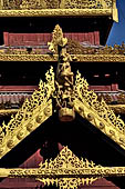 Bagan Myanmar. Shwezigon pagoda. perfumed chambers ancillary temples housing standing bronze Buddha images. 